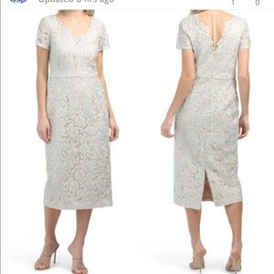 JS Collections illusion lace v neck